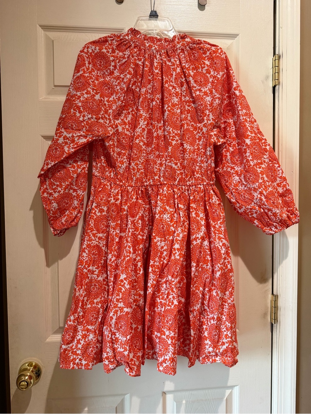 Orange and white J. Crew dress with pockets - Picture 6 of 6